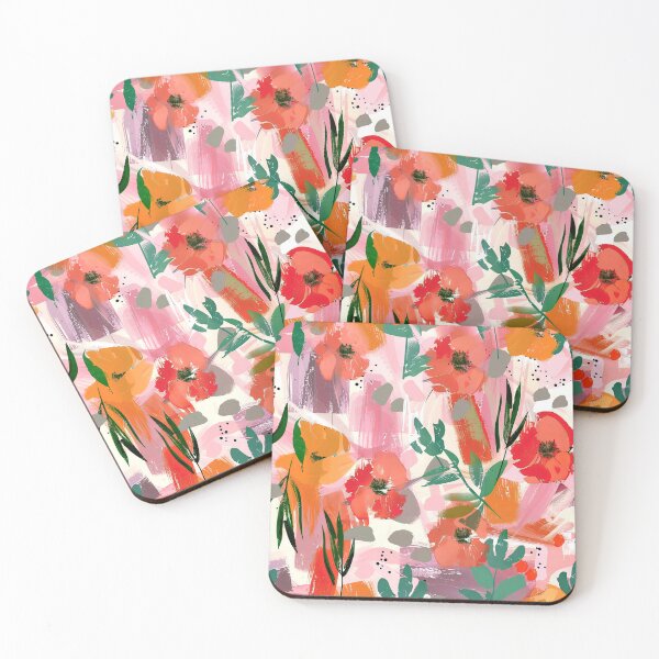 Item preview, Impressionist Floral Abstract In Papaya Orange And Red  designed and sold by DEC02.
