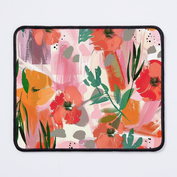 Item preview, Impressionist Floral Abstract In Papaya Orange And Red designed and sold by DEC02.