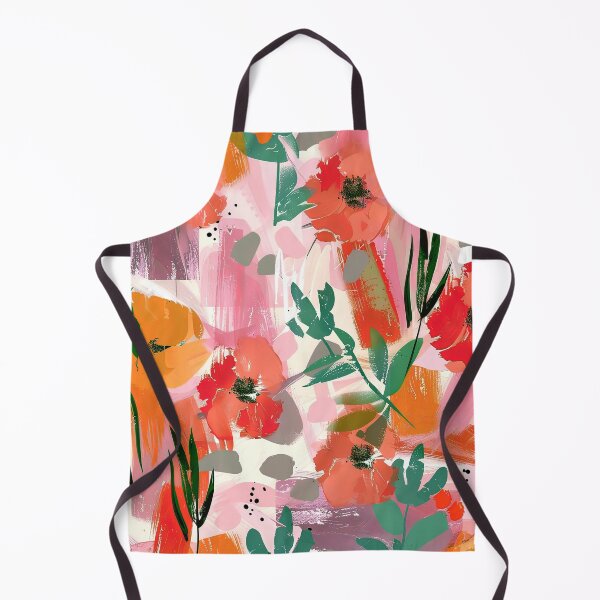 Item preview, Impressionist Floral Abstract In Papaya Orange And Red designed and sold by DEC02.