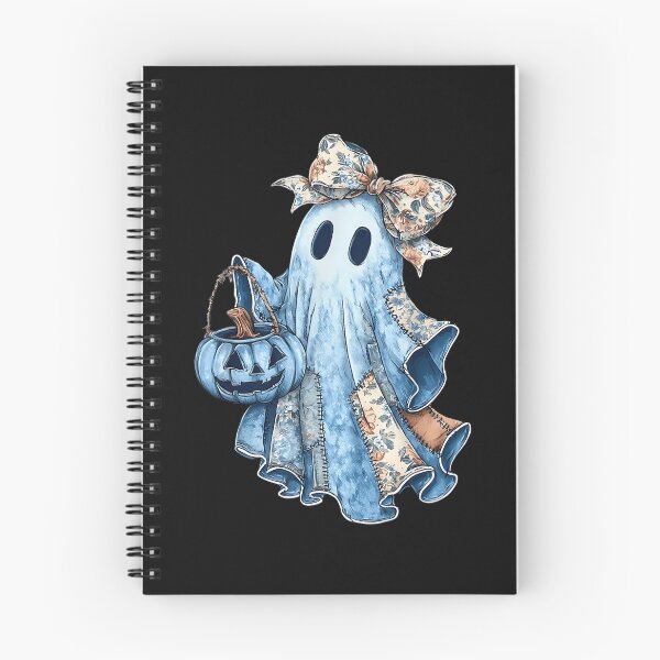Item preview, Preppy Denim Floral Fall Ghost Boo Denim Patchwork Ghost  designed and sold by diyoor.