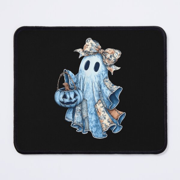 Item preview, Preppy Denim Floral Fall Ghost Boo Denim Patchwork Ghost designed and sold by diyoor.