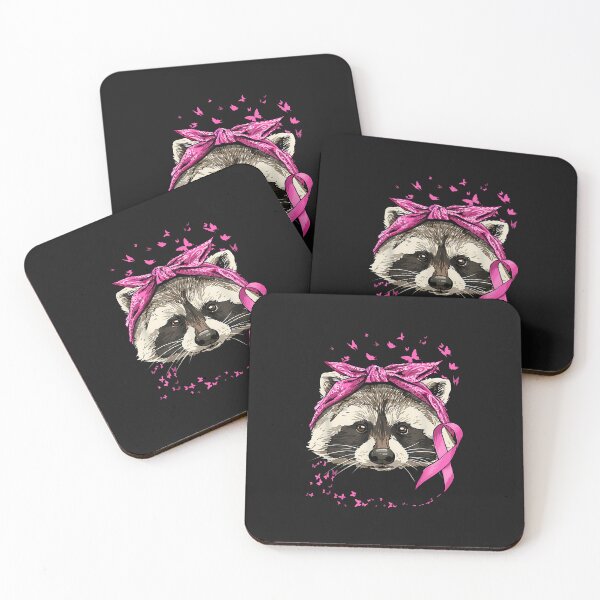 Item preview, Breast Cancer Awareness Raccoon Pink Ribbon Cancer Survivor designed and sold by diyoor.