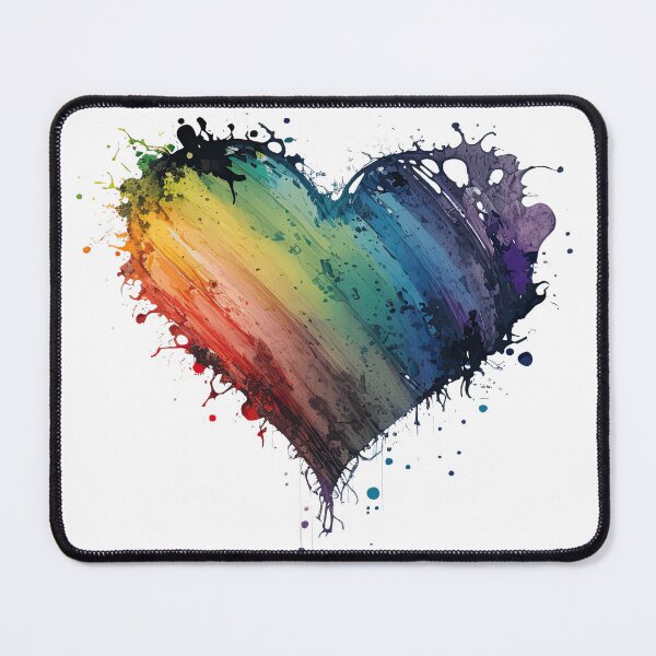 Item preview, rainbow watercolor dark heart designed and sold by paintedblackcat.