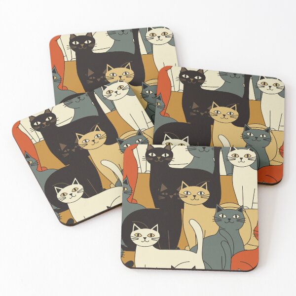Item preview, Colorful Cat Pattern - Modern Pop Art Feline designed and sold by Timegraf.
