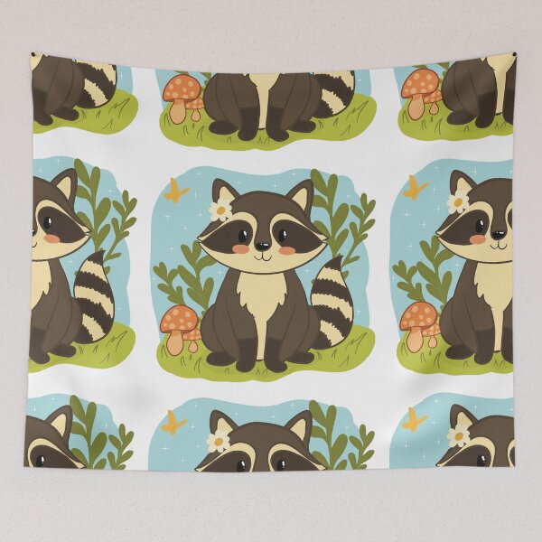 Item preview, Raya the Raccoon in a Forest Scene designed and sold by CreateADesign.