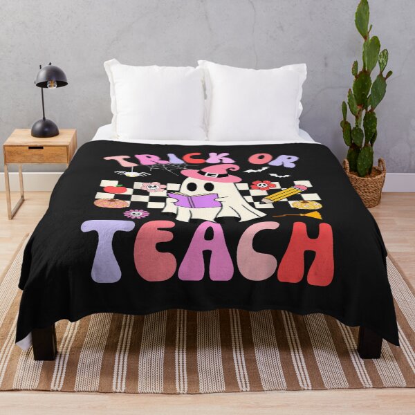 Item preview, Trick Or Teach Groovy Teacher Halloween Retro Floral Ghost designed and sold by TalalosART.