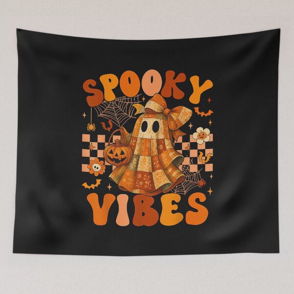 Item preview, Preppy Halloween Ghost Pumpkin Patchwork Spooky Vibes Kids designed and sold by TalalosART.