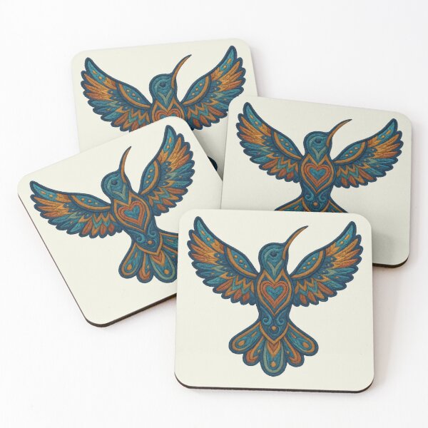Item preview, Sacred Hummingbird – Medicine of the Heart / Huichol Art designed and sold by CreandoLuzPDLL.