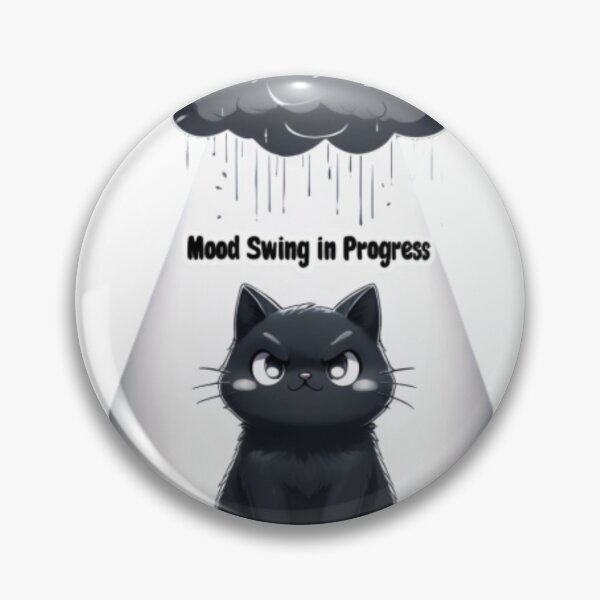 Item preview, Mood Swing in Progress – Grumpy Cute Cat Sticker designed and sold by Imaginarium of Chaos falcon88 .