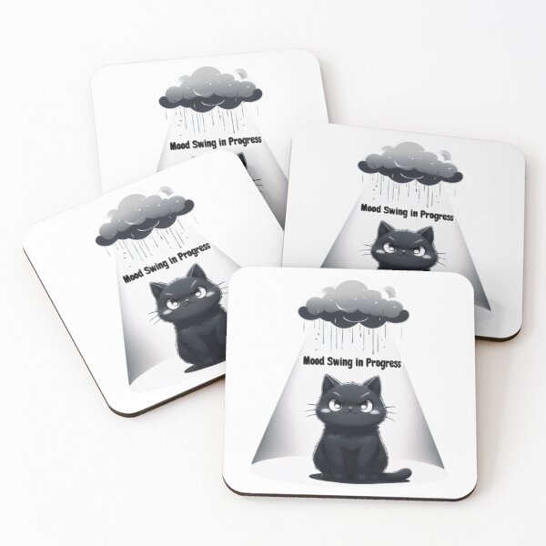 Item preview, Mood Swing in Progress – Grumpy Cute Cat Sticker designed and sold by Imaginarium of Chaos falcon88 .