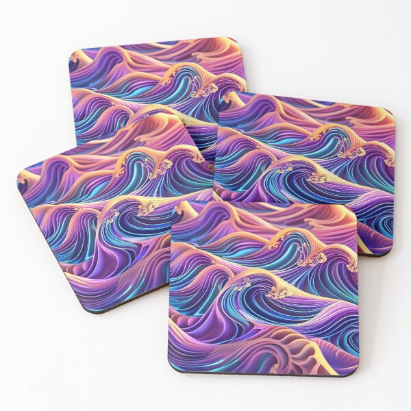 Item preview, Brilliant Luminous Pink and Purple Golden Waves Design designed and sold by greenflashwear.