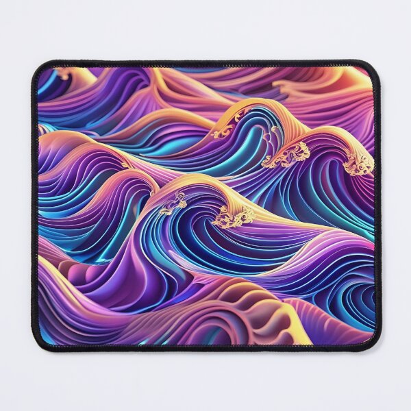 Item preview, Brilliant Luminous Pink and Purple Golden Waves Design designed and sold by greenflashwear.