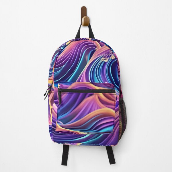 Item preview, Brilliant Luminous Pink and Purple Golden Waves Design designed and sold by greenflashwear.