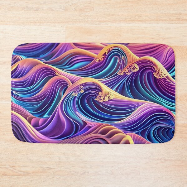 Item preview, Brilliant Luminous Pink and Purple Golden Waves Design designed and sold by greenflashwear.