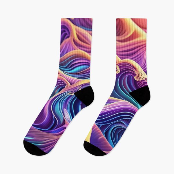 Item preview, Brilliant Luminous Pink and Purple Golden Waves Design designed and sold by greenflashwear.