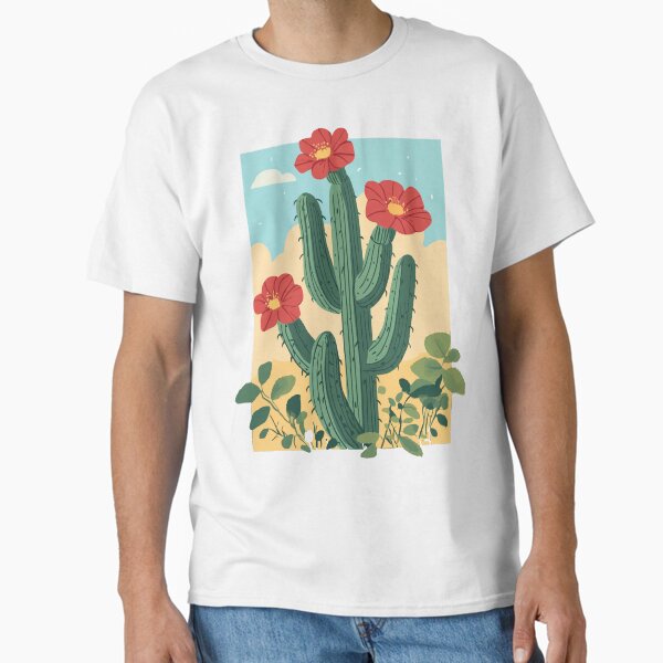Item preview, Vintage Illustration of Cactus with Red Blooms and Green Foliage in Desert Botanical Art with Abstract Background designed and sold by Mexa-Artists.
