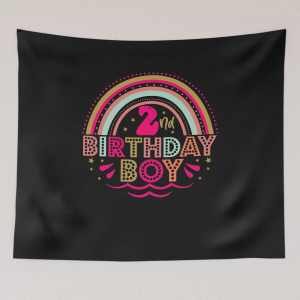 Item preview, 2nd Birthday Boy Rainbow Colorful Dots Party Design designed and sold by cawtoon.