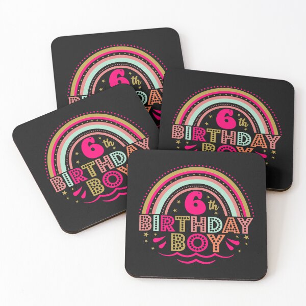 Item preview, 6th Birthday Boy Rainbow Colorful Dots Party Design designed and sold by cawtoon.