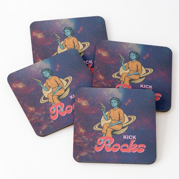 Item preview, "Kick Rocks" Ray Gun Woman on Saturn  designed and sold by Zaro Threads.