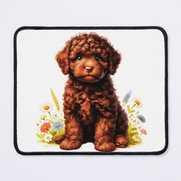 Item preview, Cute Brown Lagotto Romagnolo Puppy And Flowers designed and sold by TheAnimalZ00.