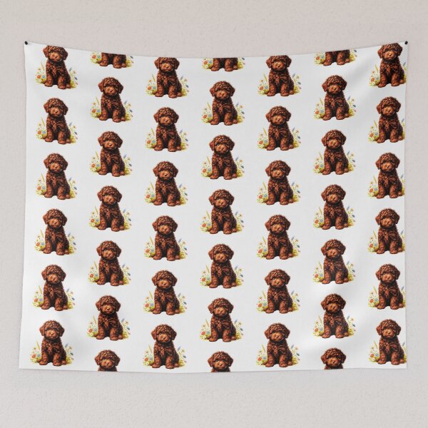 Item preview, Cute Brown Lagotto Romagnolo Puppy And Flowers designed and sold by TheAnimalZ00.