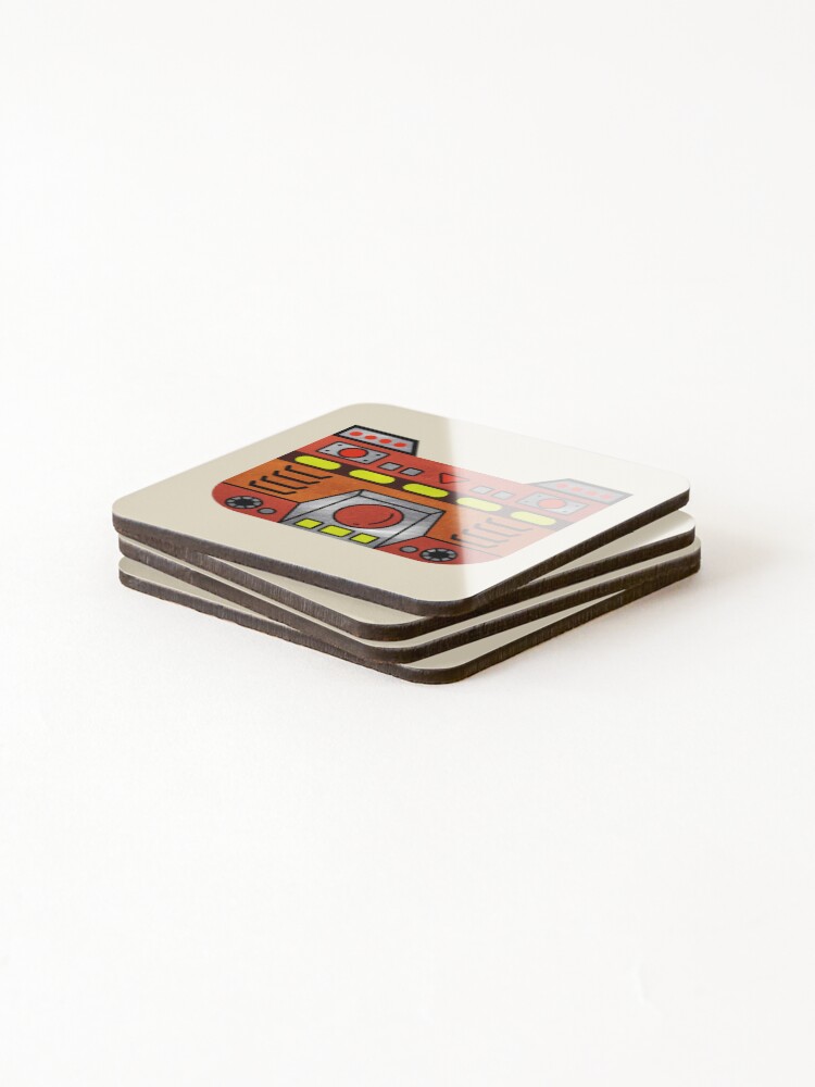 Thumbnail 4 of 5, Coasters (Set of 4), Robot Racer: Mighty-Man designed and sold by RoraryMemory.