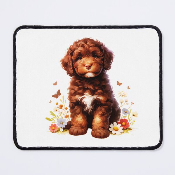 Item preview, Cute Brown Roan Lagotto Romagnolo Puppy And Flowers designed and sold by TheAnimalZ00.