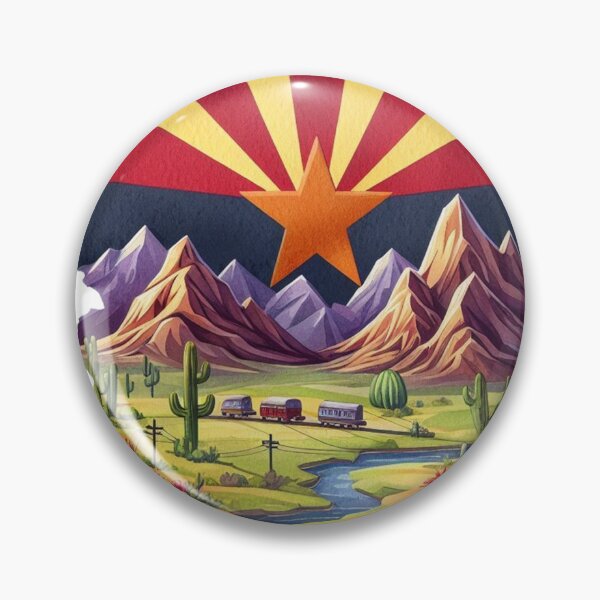 Item preview, Arizona Flag Map Sticker designed and sold by clarkfraser.
