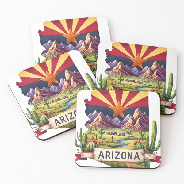 Item preview, Arizona Flag Map Sticker designed and sold by clarkfraser.