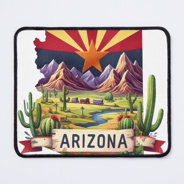 Item preview, Arizona Flag Map Sticker designed and sold by clarkfraser.