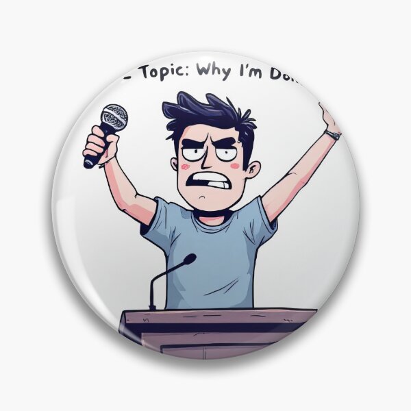 Item preview, A cartoon of a man standing at a podium with a microphone designed and sold by cafegrafis.