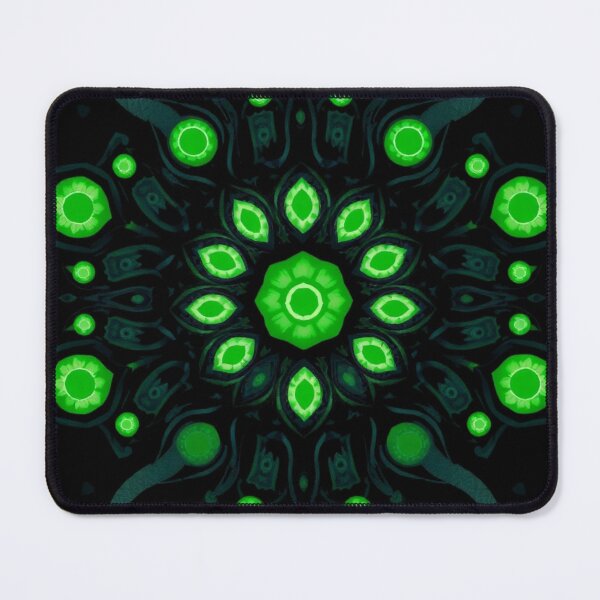 Item preview, black abstact geometry pattern with glowing green orbs designed and sold by optimusprime39.