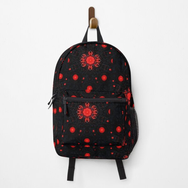 Item preview, black abstract geometry pattern with glowing red orbs designed and sold by optimusprime39.