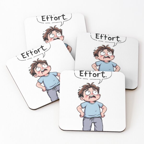 Item preview, A cartoon boy with a frown on his face and a sign that says that counts effort designed and sold by cafegrafis.