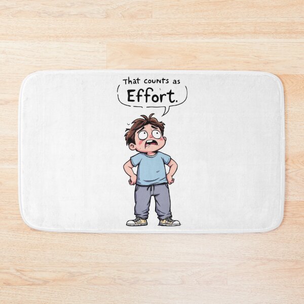 Item preview, A cartoon boy with a frown on his face and a sign that says that counts effort designed and sold by cafegrafis.