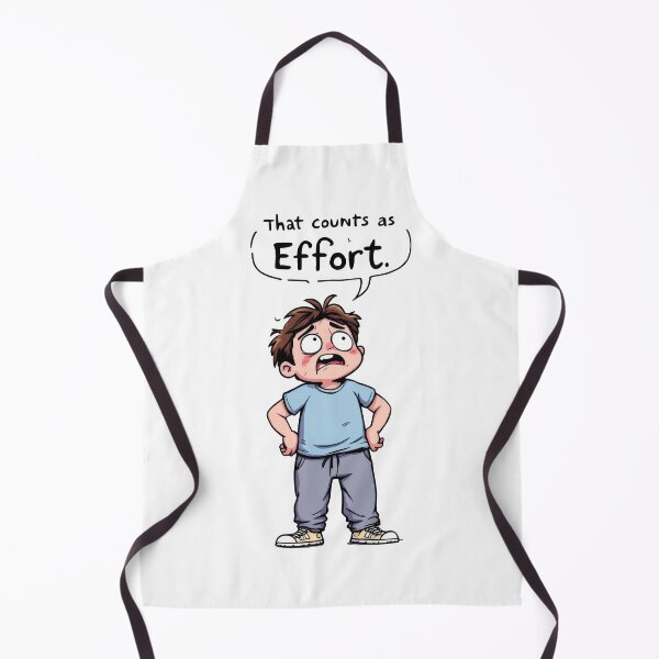 Item preview, A cartoon boy with a frown on his face and a sign that says that counts effort designed and sold by cafegrafis.