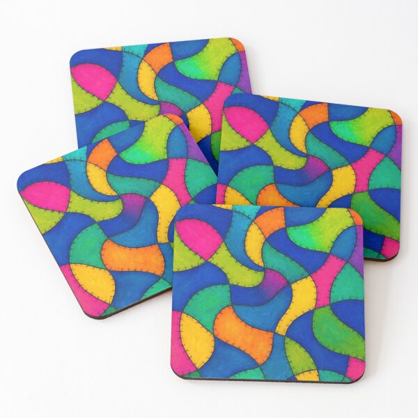 Item preview, Psychedelic Patchwork Wave Pattern designed and sold by weirdfishes123.