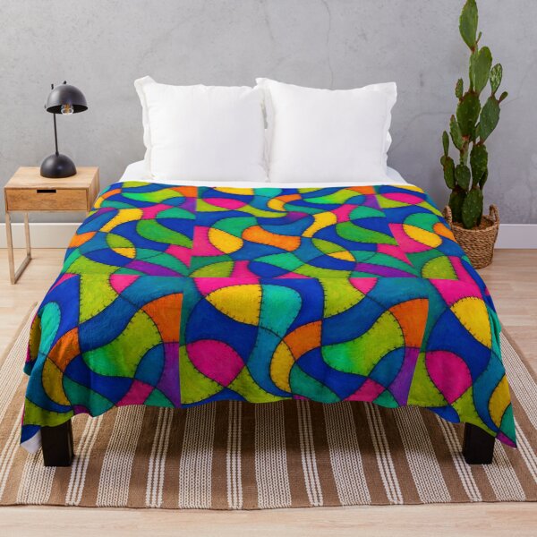 Item preview, Psychedelic Patchwork Wave Pattern designed and sold by weirdfishes123.