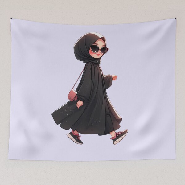 Item preview, Stylish Hijabi Girl – Digital Art Illustration designed and sold by Lulunza.