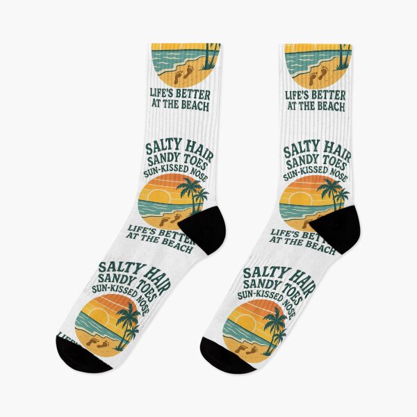 Item preview, Salty Hair Sandy Toes Sun-Kissed Nose – Beach Vibes T-Shirt Design designed and sold by HAFIZ-DP.