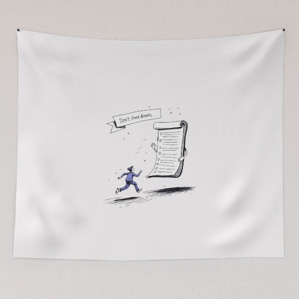 Item preview, Cartoon of a man running away from a giant piece of paper designed and sold by cafegrafis.