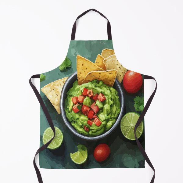 Item preview, Fresh Guacamole Avocado Dip with Chips – Healthy Vegetarian Snack Appetizer with Salsa, Lime, and Cilantro	 designed and sold by Mexa-Artists.