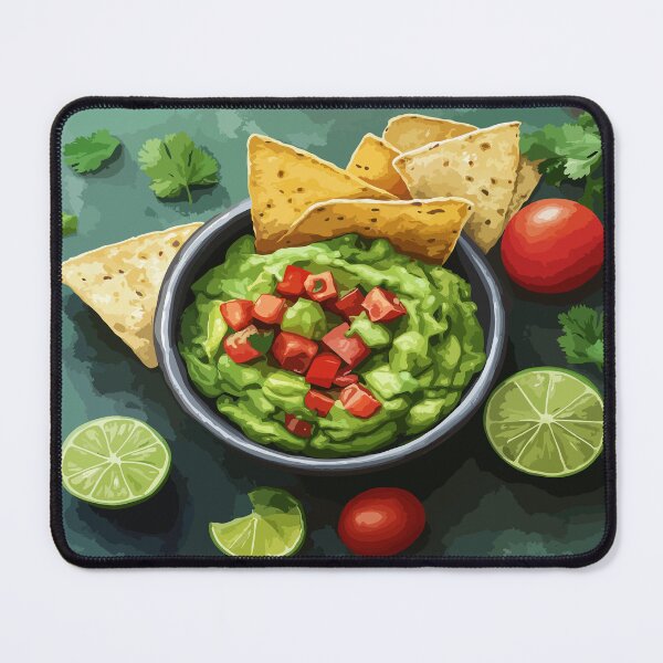 Item preview, Fresh Guacamole Avocado Dip with Chips – Healthy Vegetarian Snack Appetizer with Salsa, Lime, and Cilantro designed and sold by Mexa-Artists.