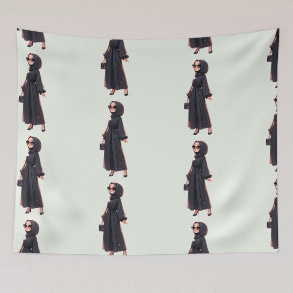 Item preview, Stylish Hijabi Girl – Digital Art Illustration designed and sold by Lulunza.