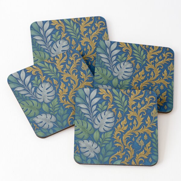 Item preview, Thai Luxury Botanical: Silver and Gold Tropical Leaves designed and sold by idostudio.
