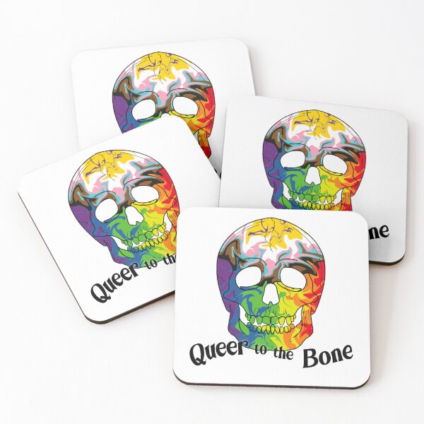 Item preview, Queer to the Bone Trippy Progressive Skull Pride Art designed and sold by Non-Binary-Art.