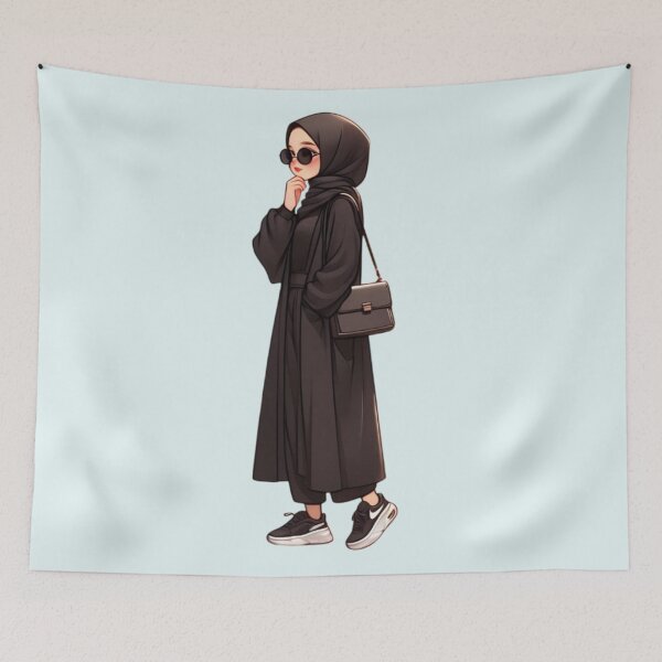 Item preview, Stylish Hijabi Girl – Digital Art Illustration designed and sold by Lulunza.