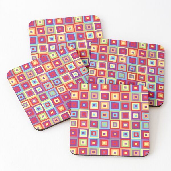 Item preview, Retro Geometric Square Pattern Rainbow designed and sold by BoggyRdBoutique.