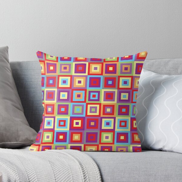 Item preview, Retro Geometric Square Pattern Rainbow designed and sold by BoggyRdBoutique.