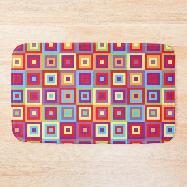 Item preview, Retro Geometric Square Pattern Rainbow designed and sold by BoggyRdBoutique.